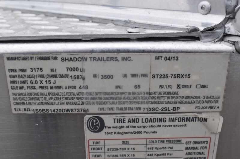 2013 Shadow Straighload 2 Horse Trailer - Image 7