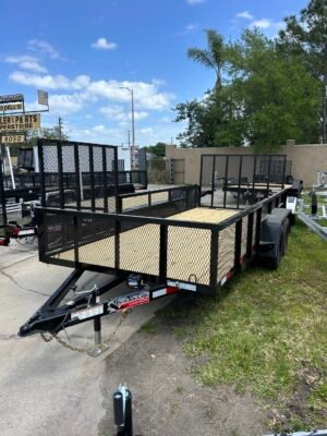 76″ x 16′ With Side and Rear Ramp Utility Trailer