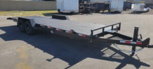 Prospector 7×24 equipment trailer w/ cobra lined 2×10 decking