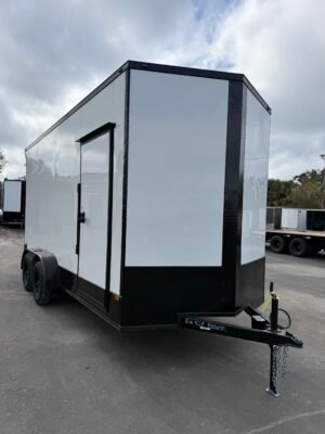 All World 7x16x8 enclosed trailer w/ rear spoiler & e-track