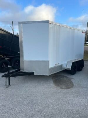 6′ x 12′ X 6’5″ White Tandem Cargo Trailer