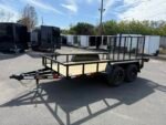 2026 DOWN2EARTH 6X12 TANDEM AXLE UTILITY TRAILER WITH BAR SIDING AND 48″ GATE