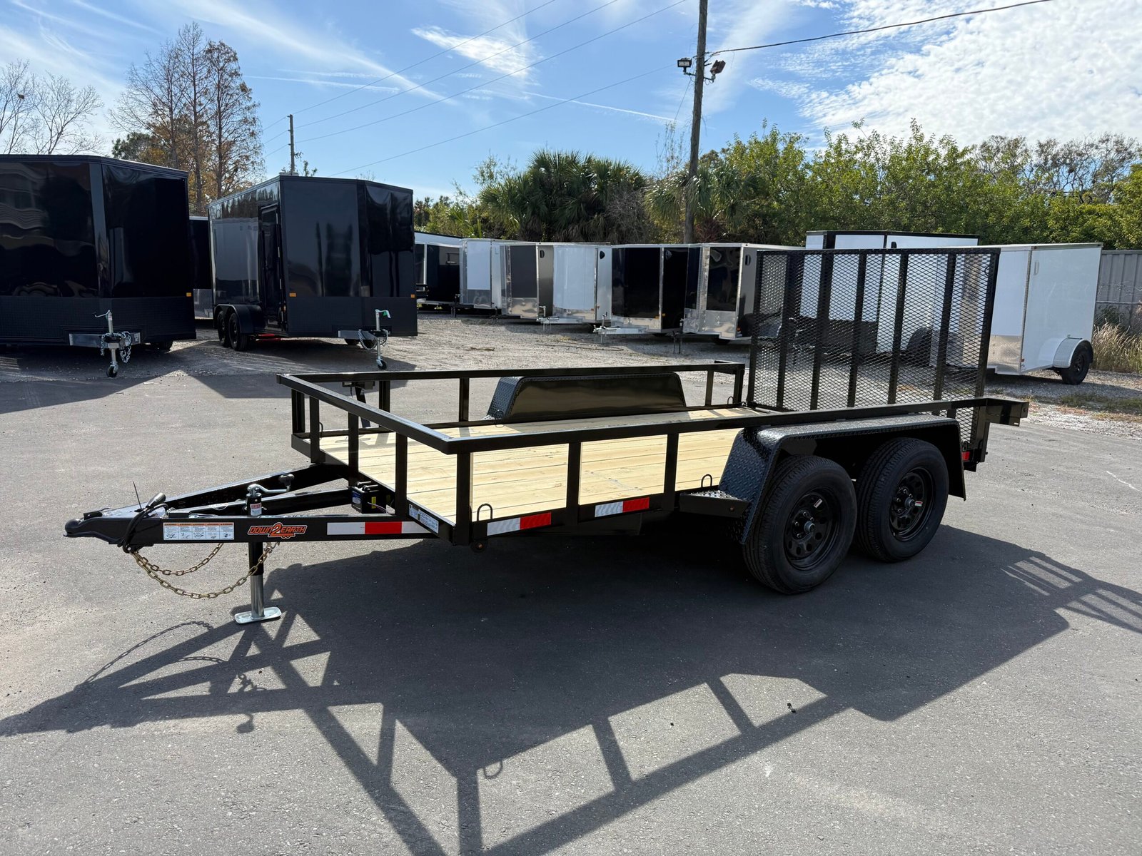 2026 DOWN2EARTH 6X12 TANDEM AXLE UTILITY TRAILER WITH BAR SIDING AND 48″ GATE