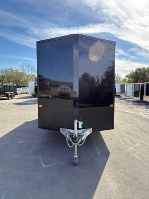 2026 7×16 ALCOM STEALTH blacked out ALUMINUM enclosed trailer w/ spoiler and spare tire