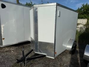 5×8 ALL WORLD Enclosed White w/silver trim