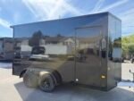 2026 7×14 ALCOM STEALTH ALUMINUM Enclosed trailer w/ spoiler and spare tire