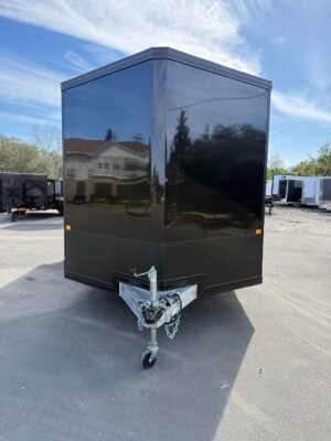 2026 8.5×16 ALCOM STEALTH blacked out ALUMINUM enclosed car hauler w/ spoiler and spare tire